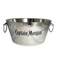 Anchored Double Walled Hammered Steel Beverage Tub